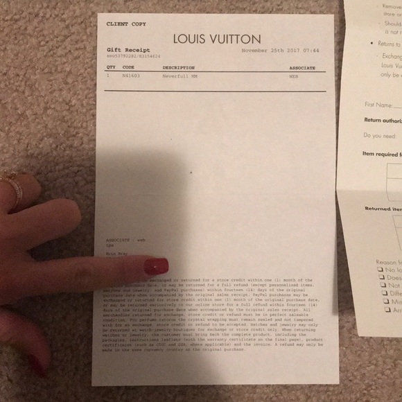 Louis Vuitton neverfull mm Damier Ebene rose - Picture 6 of 8